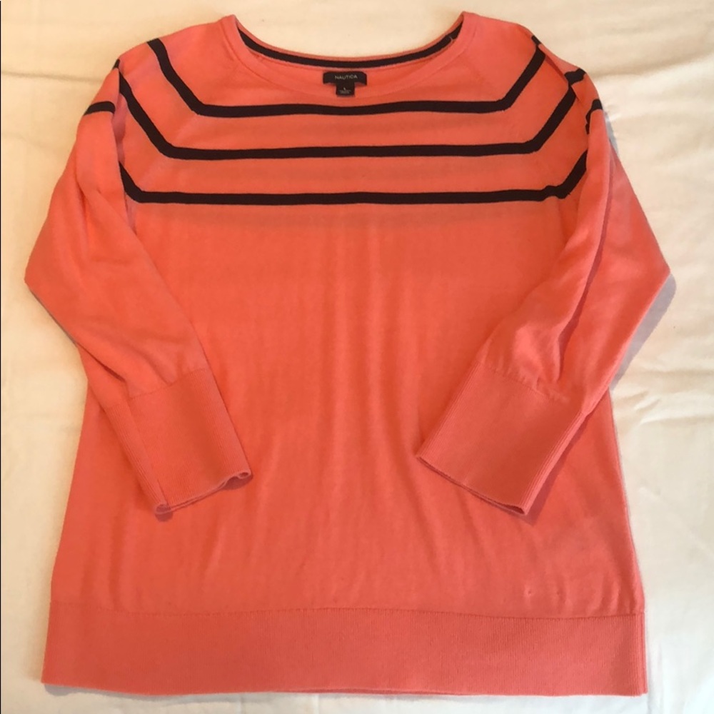 Nautical Lightweight mid-sleeve sweater, Sz. Large